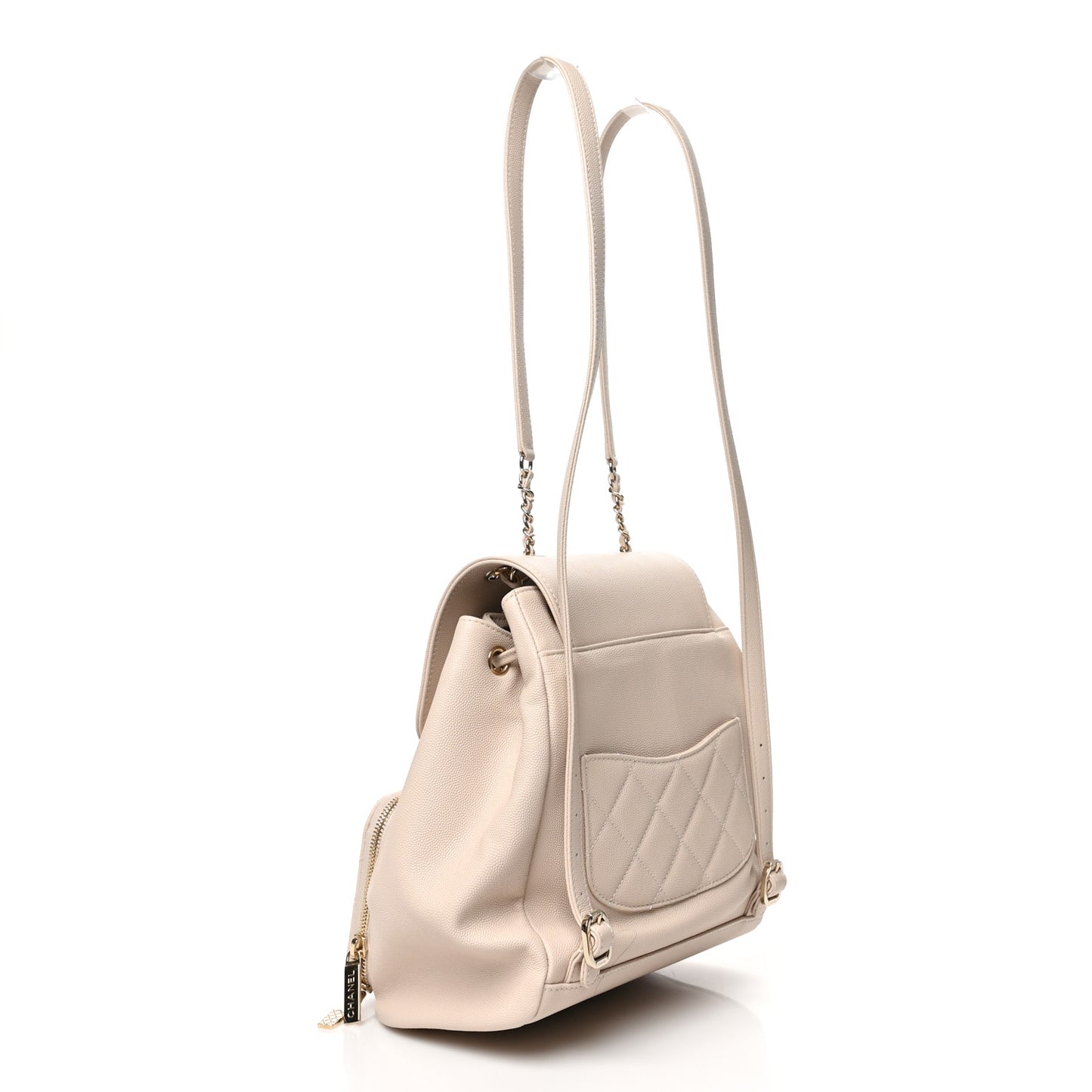 Caviar Quilted Business Affinity Backpack Beige
