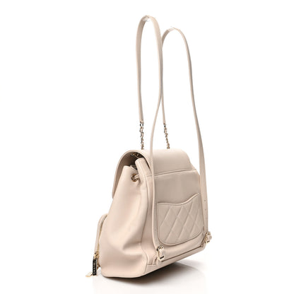 Chanel Caviar Quilted Business Affinity Backpack Beige 3 of 10