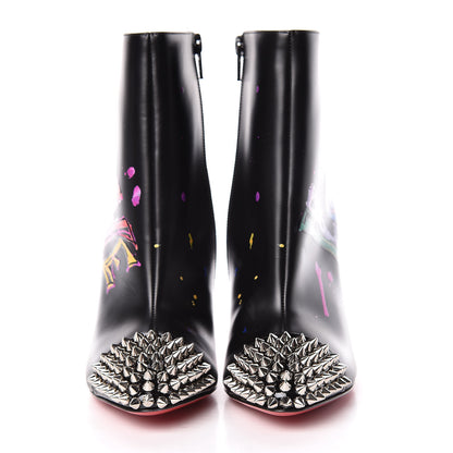 Christian Louboutin Calfskin Patent Love Is A Boot 100 Booties 36.5 Black 2 of 9