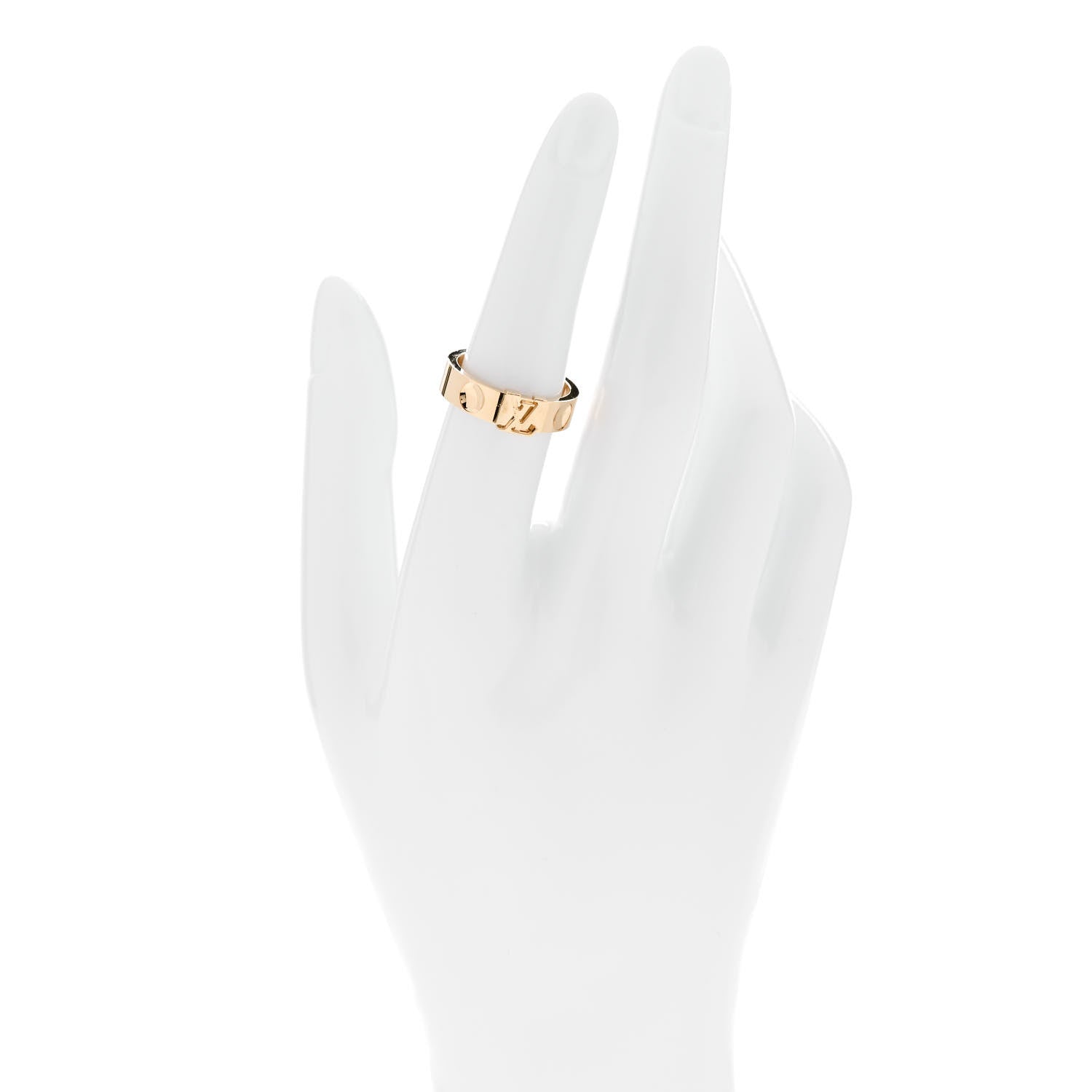 Louis Vuitton 18K Yellow Gold Empreinte LV Ring 53 6.5 2 of 6