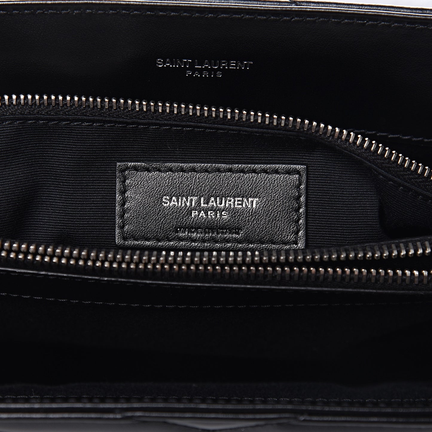 Calfskin Y Quilted Monogram Medium Loulou Chain Satchel Black