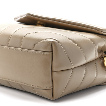 Saint Laurent Calfskin Y Quilted Monogram Toy Loulou Crossbody Bag Dark Beige 12 of 12