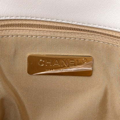 Chanel Shiny Crumpled Calfskin Quilted Medium Chanel 19 Flap White 6 of 10