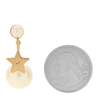 Christian Dior Pearl Strass My ABCDior Tribale Star Earring Aged Gold 2 of 5