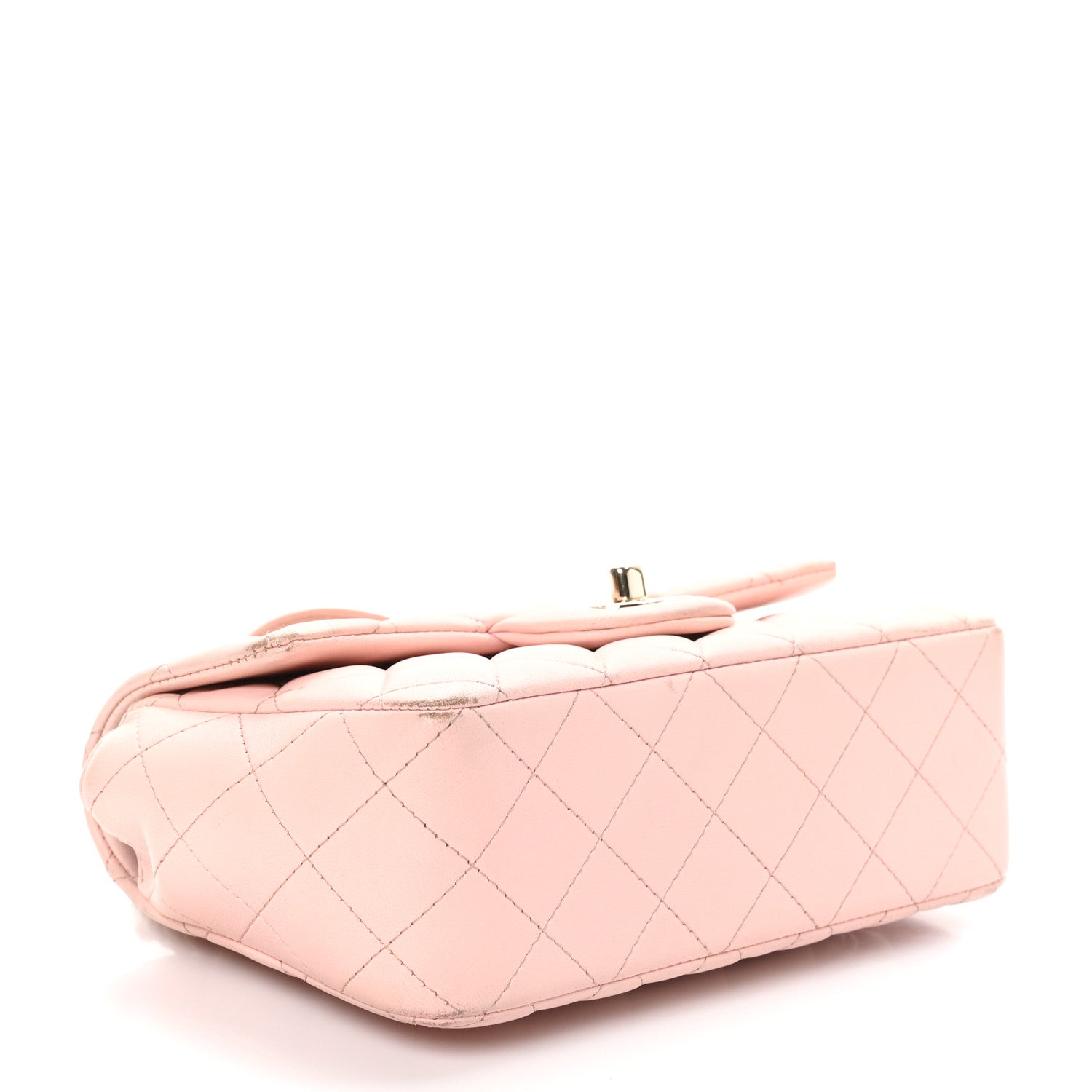 Chanel Lambskin Quilted Mini Top Handle Rectangular Flap Light Pink 4 of 14
