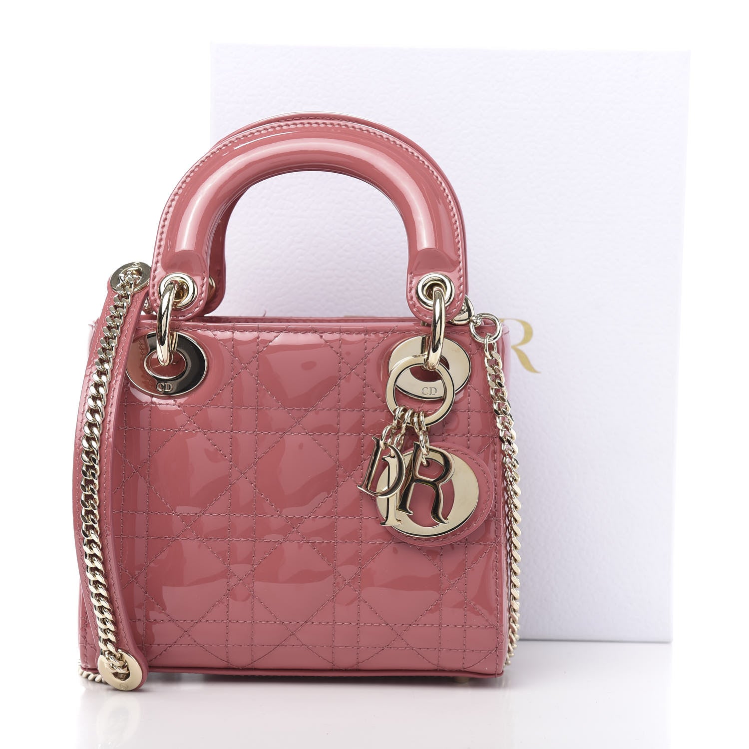 Christian Dior Patent Cannage Mini Lady Dior Pink 11 of 11