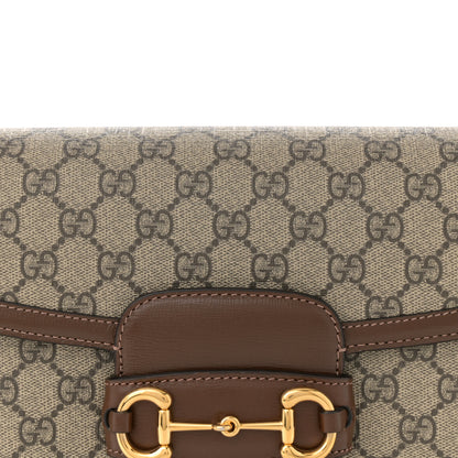 Gucci GG Supreme Monogram Horsebit 1955 Shoulder Bag Beige Brown Sugar 8 of 11