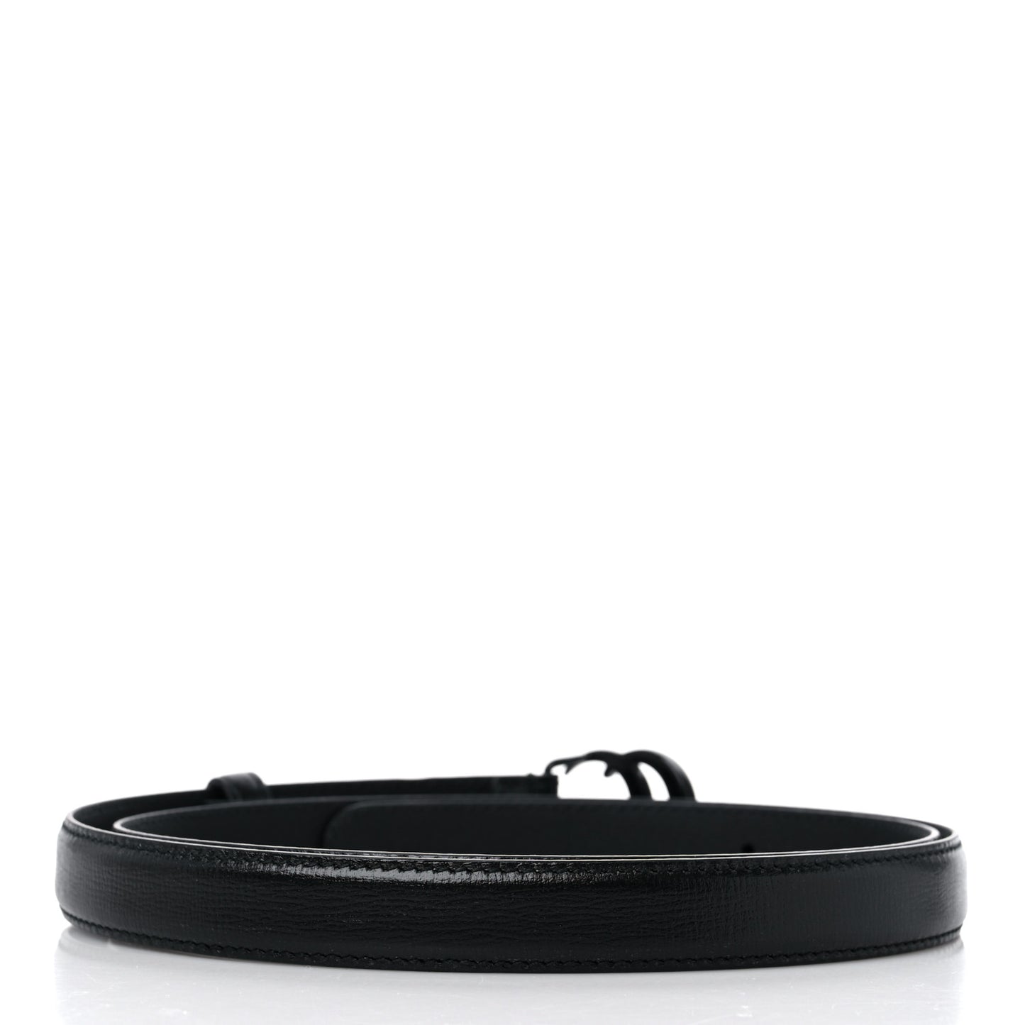 Azalea Calfskin Enamel Monochrome Double G 20mm Belt 95 38 Black