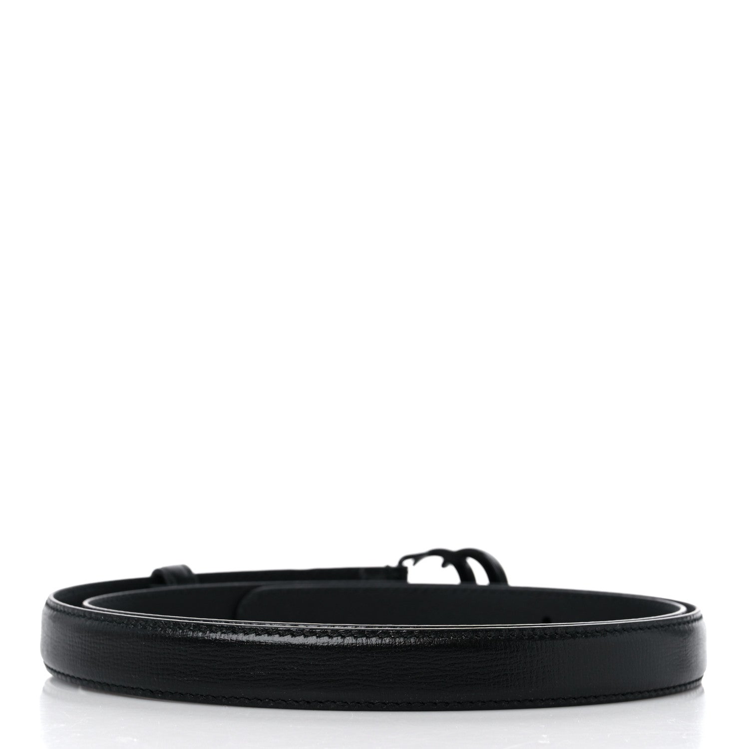 Gucci Azalea Calfskin Enamel Monochrome Double G 20mm Belt 95 38 Black 2 of 4