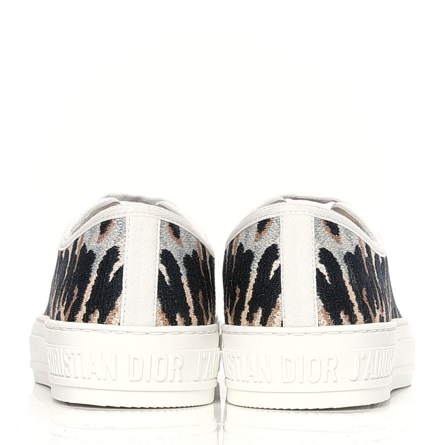 Canvas Tie and Dior Embroidered Womens Walk'N'Dior Low Top Sneakers 37 Multicolor