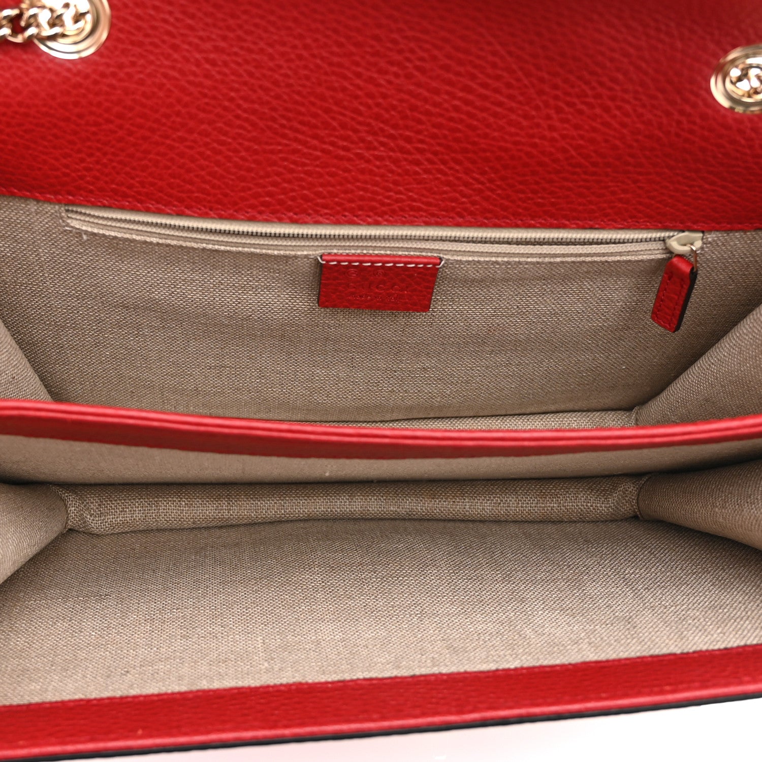 Gucci Dollar Calfskin Interlocking G Shoulder Bag Red 5 of 11