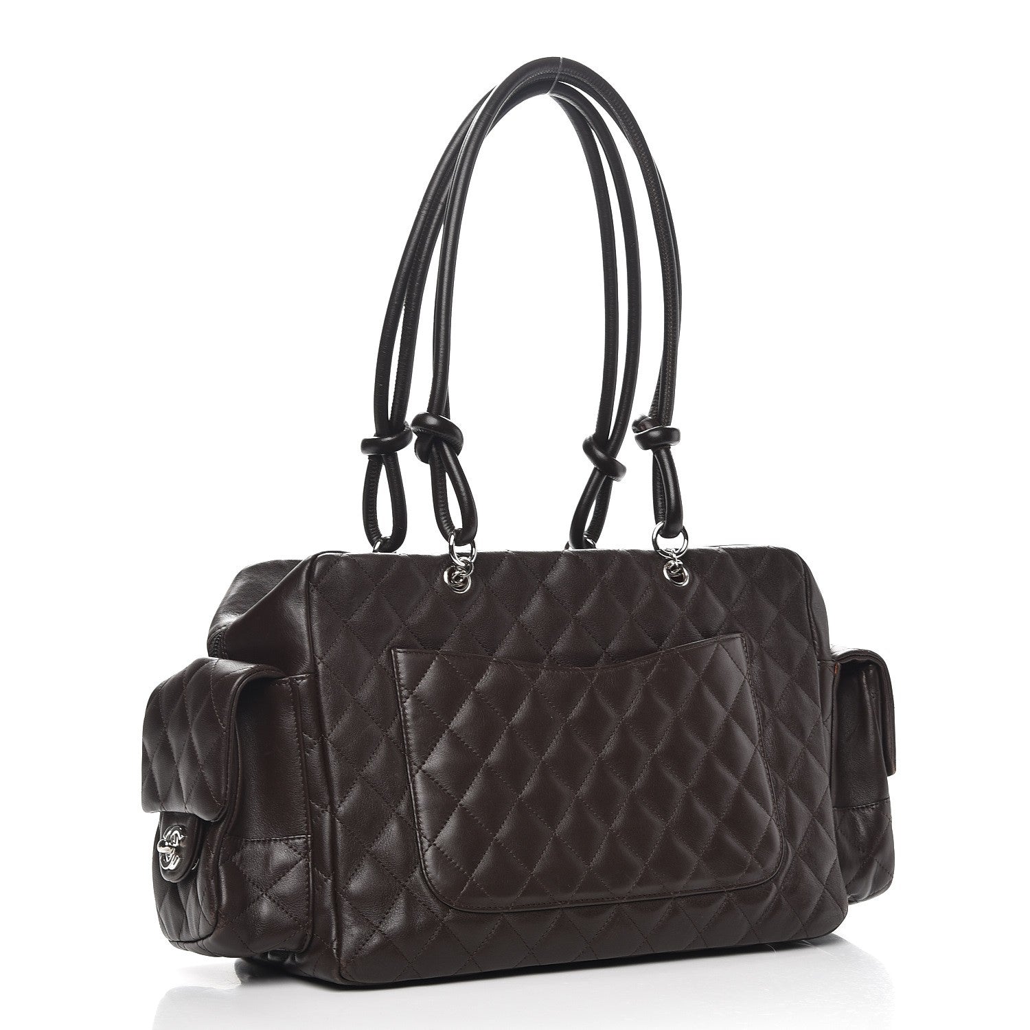 Chanel Calfskin Quilted Large Cambon Multipocket Reporter Brown Beige 3 of 14