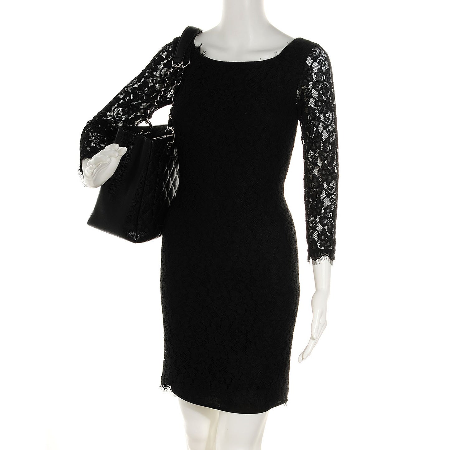 Caviar Quilted Grand Shopping Tote GST Black