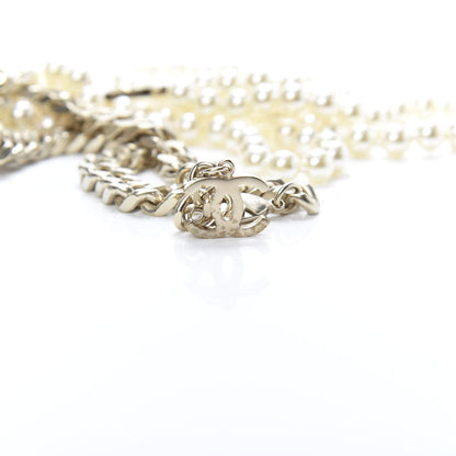 Chanel Pearl Chain CC Long Necklace Gold 6 of 6
