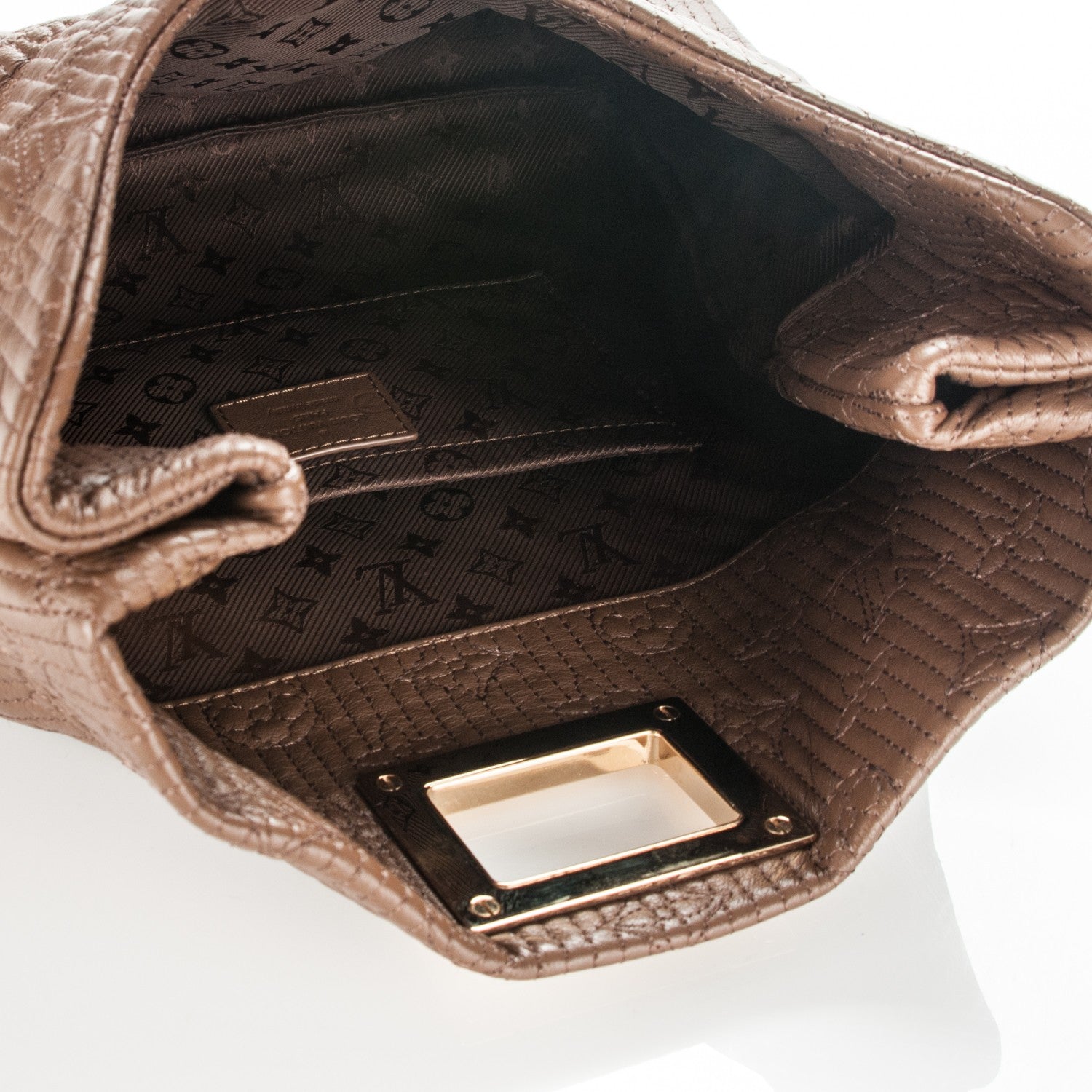 Louis Vuitton Calfskin Quilted Monogram Altair Clutch Beige 5 of 8