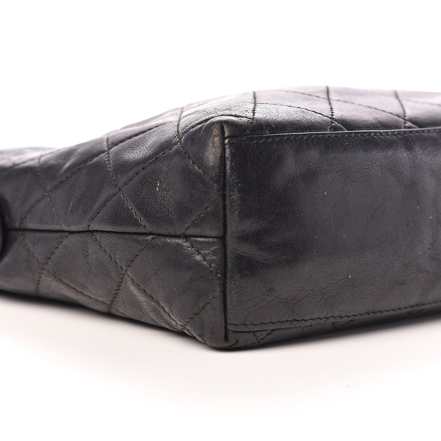 Lambskin Quilted Flap Shoulder Bag Black