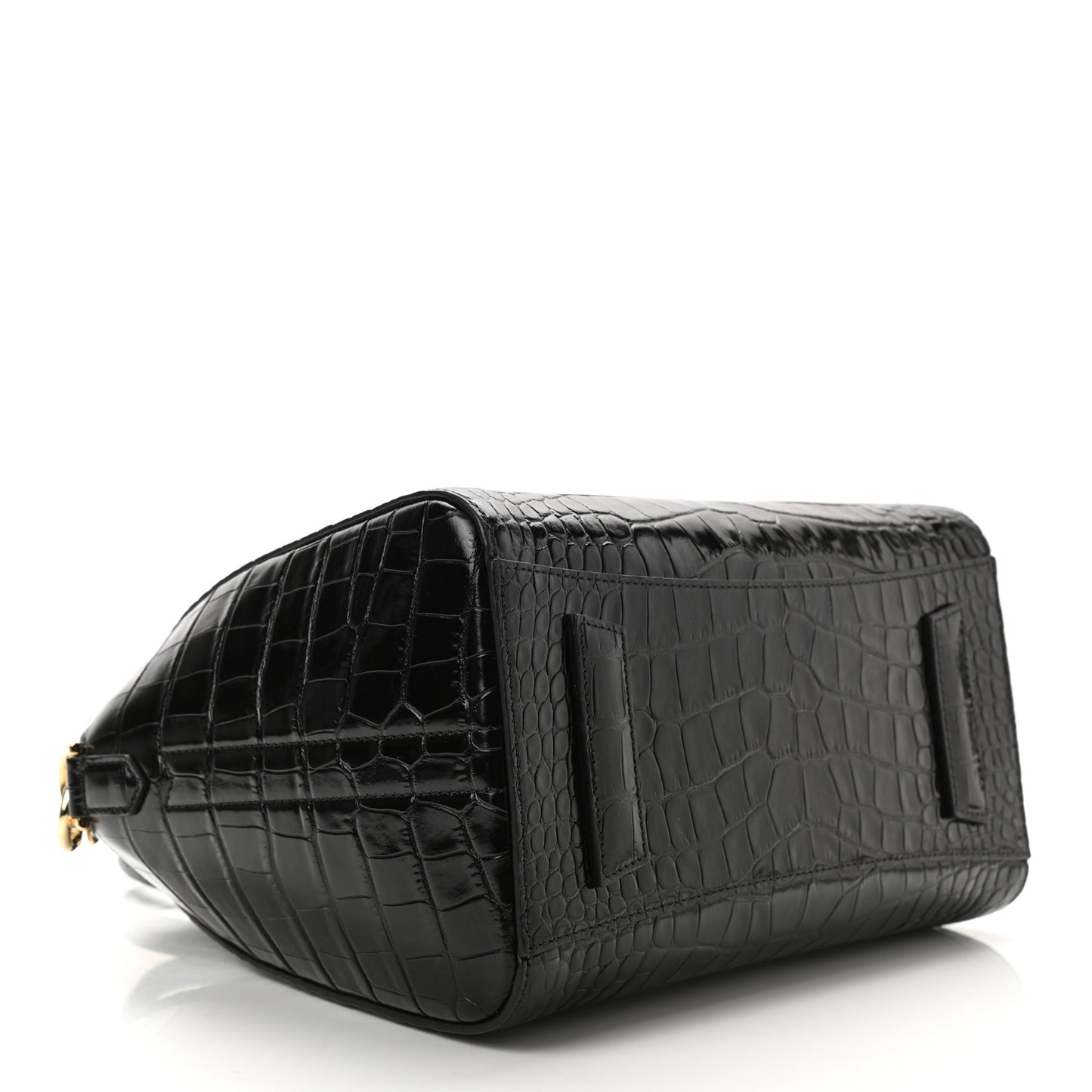 Calfskin Crocodile Embossed Small Antigona Black