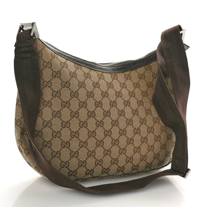 Gucci Monogram Medium Half Moon Hobo Dark Brown 3 of 12