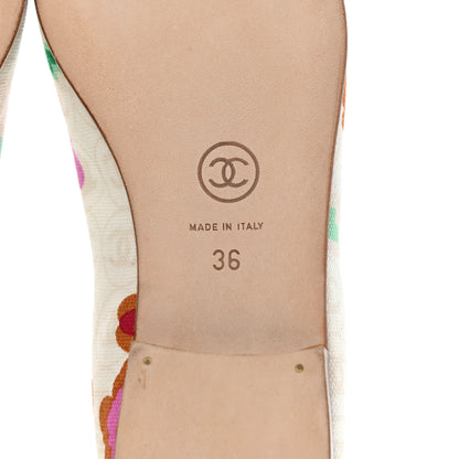Chanel Fabric Floral Printed CC Cap Toe Ballerina Flats 36 Multicolo 6 of 7