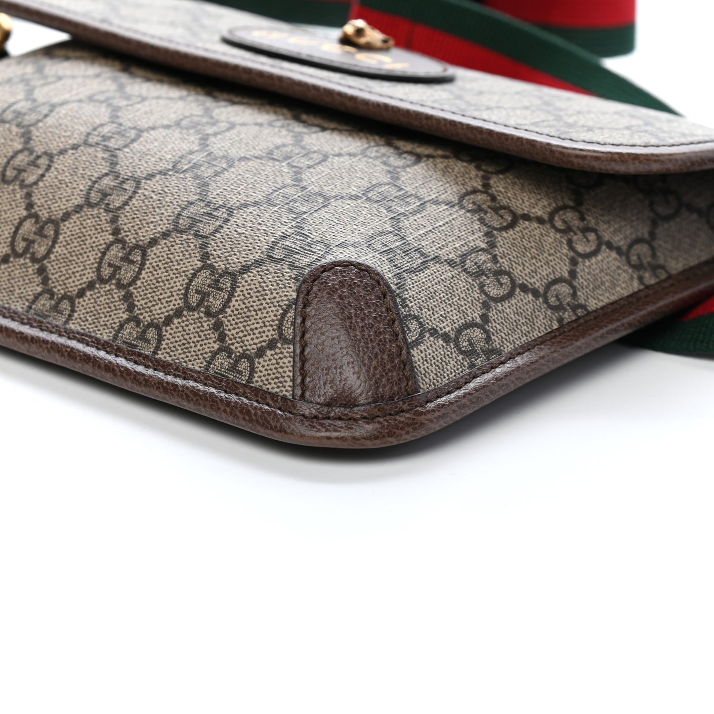 GG Supreme Monogram Neo Vintage Web Belt Bag Brown