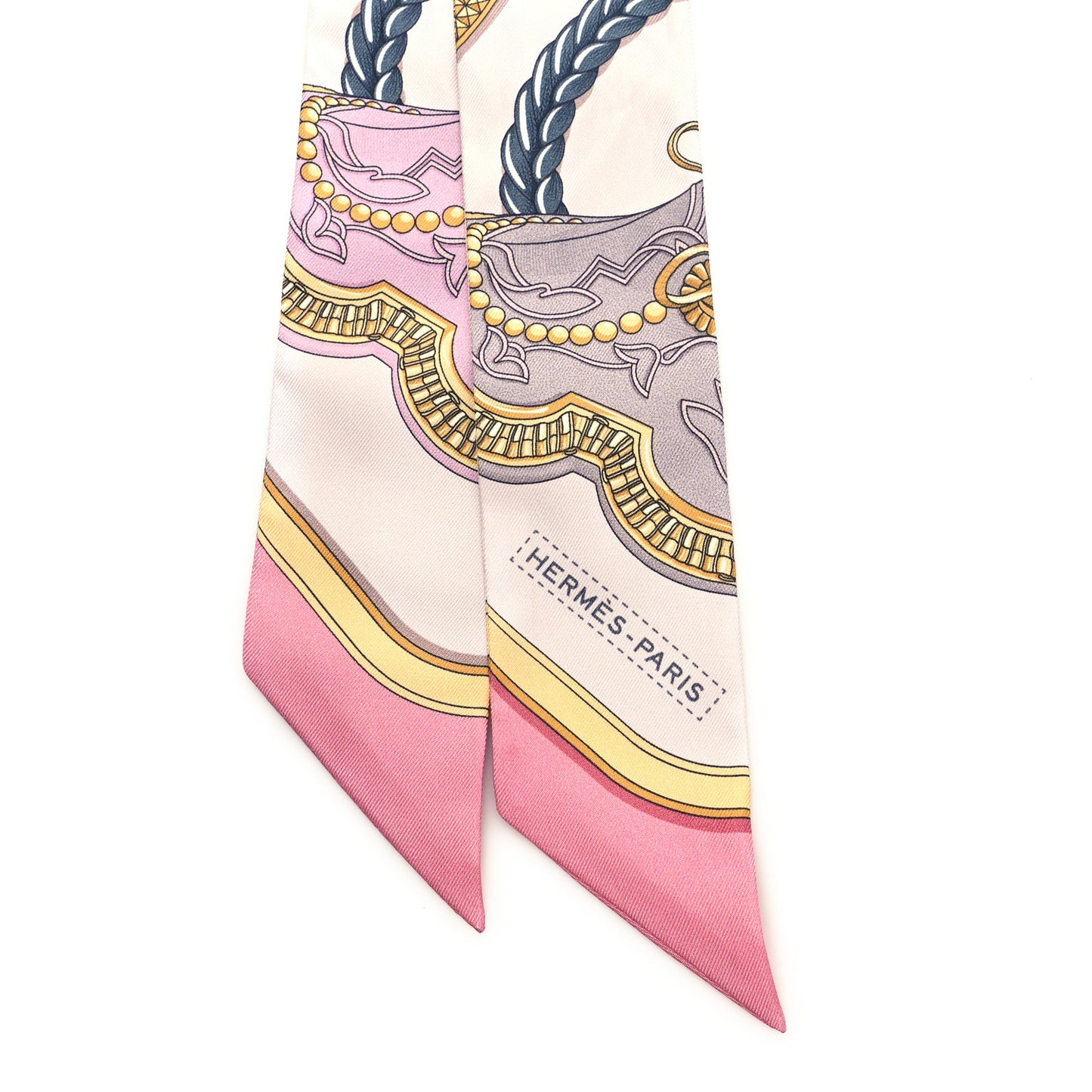 Silk Grand Apparat Twilly Rose Nacre Gold Anthracite