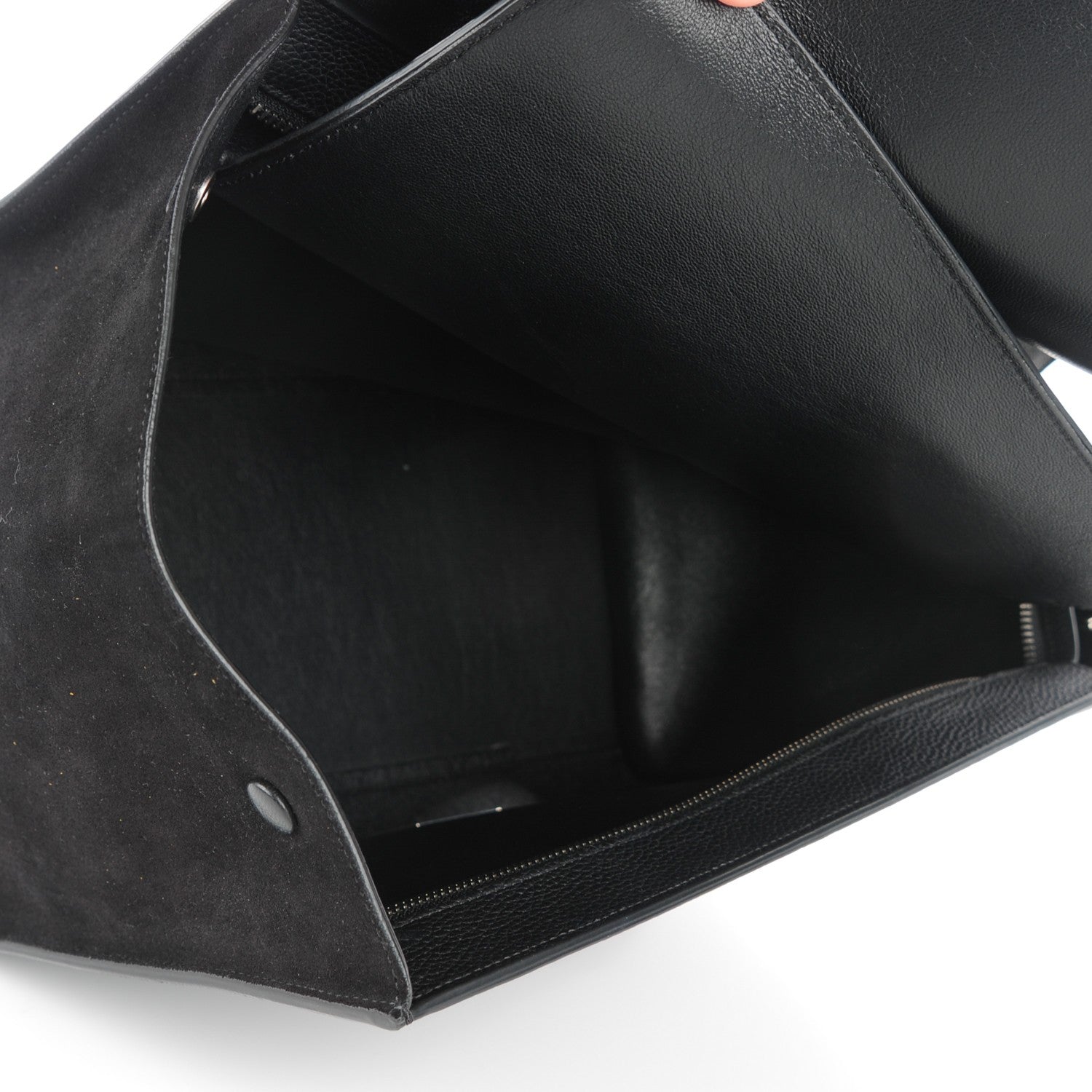 Celine Drummed Calfskin Suede Medium Trapeze Black 5 of 7