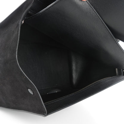 Celine Drummed Calfskin Suede Medium Trapeze Black 5 of 7
