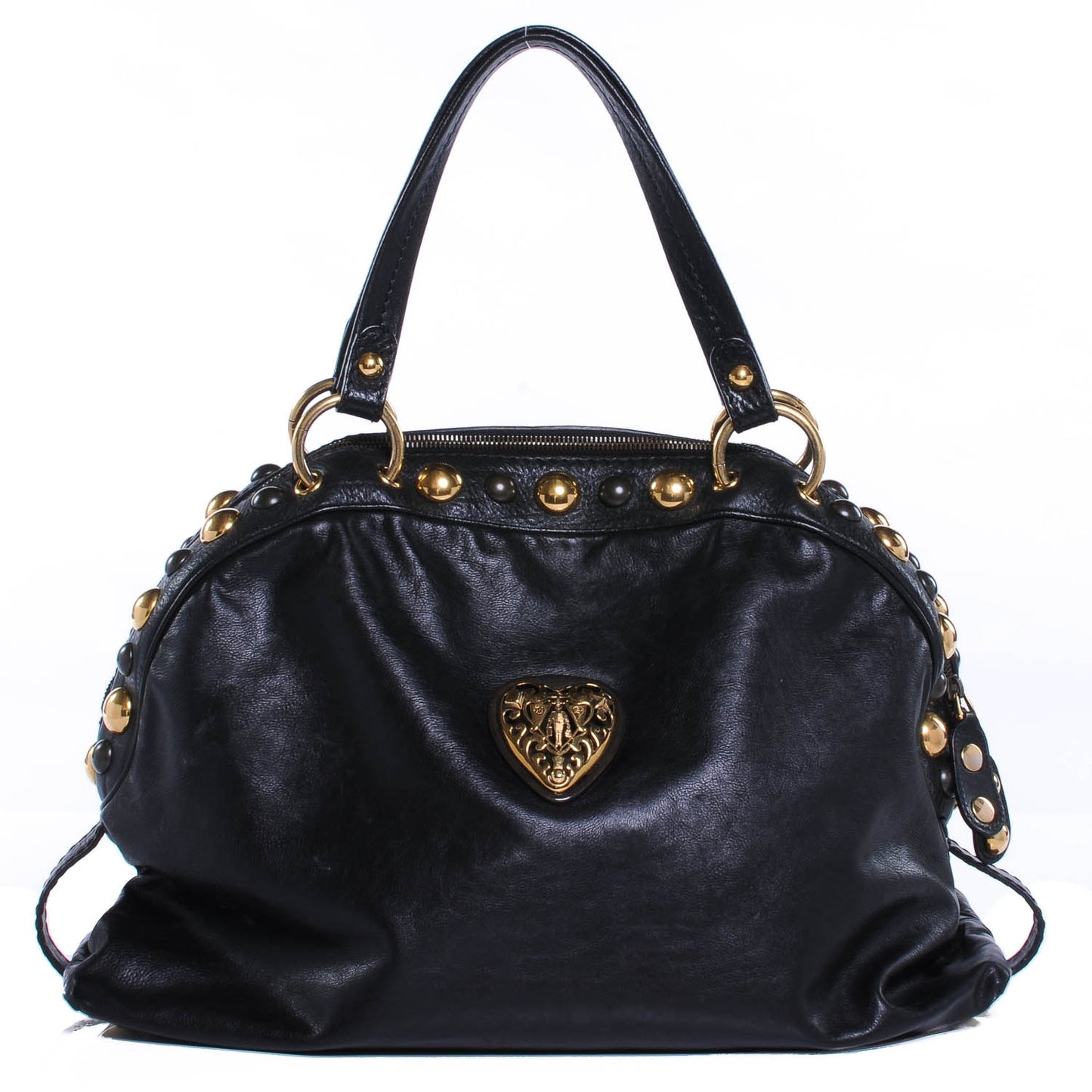 Leather Large Babouska Dome Bag Black