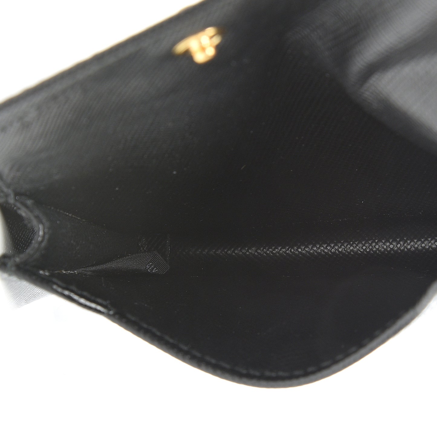 Saffiano Metal Flap Card Holder Black