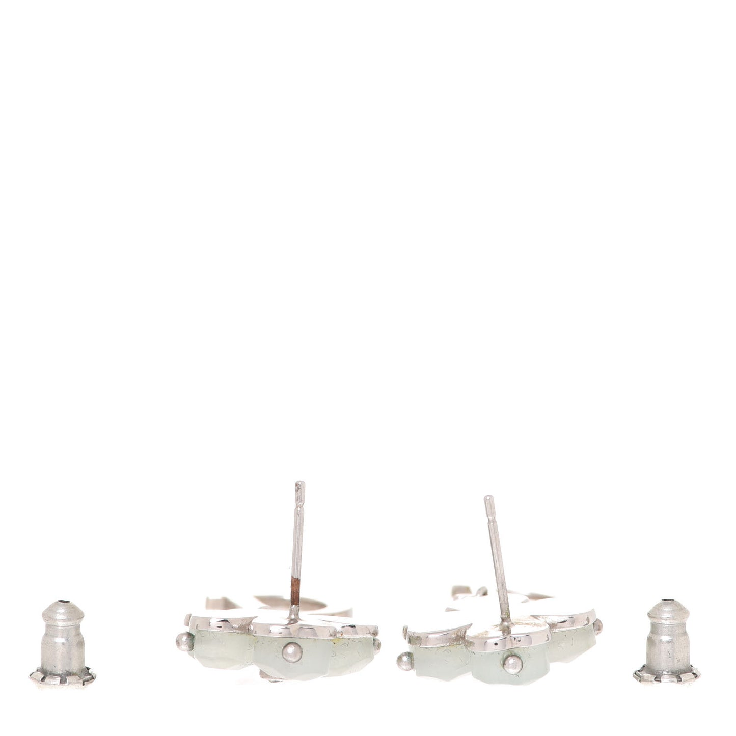 Pearl Crystal Clover Drop Earrings Silver