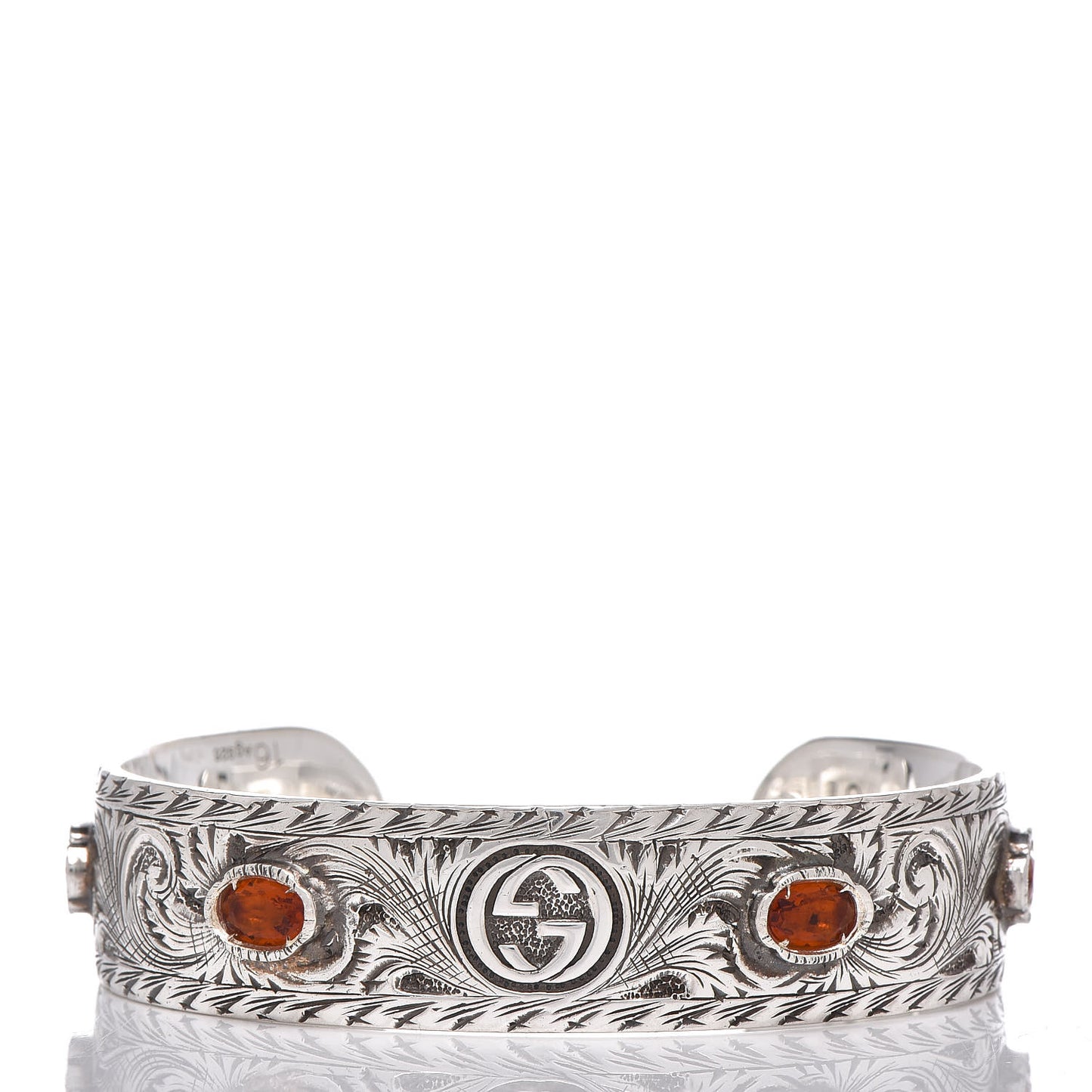 Sterling Silver Crystal Le Marche Des Merveilles Tiger Cuff Bracelet Orange