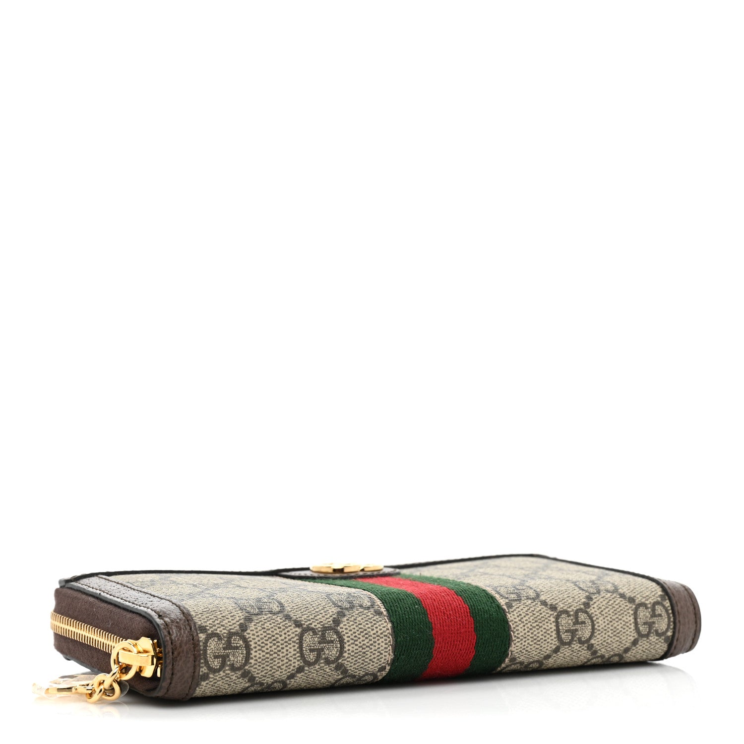 Gucci GG Supreme Monogram Web Ophidia Zip Around Wallet Brown 4 of 11