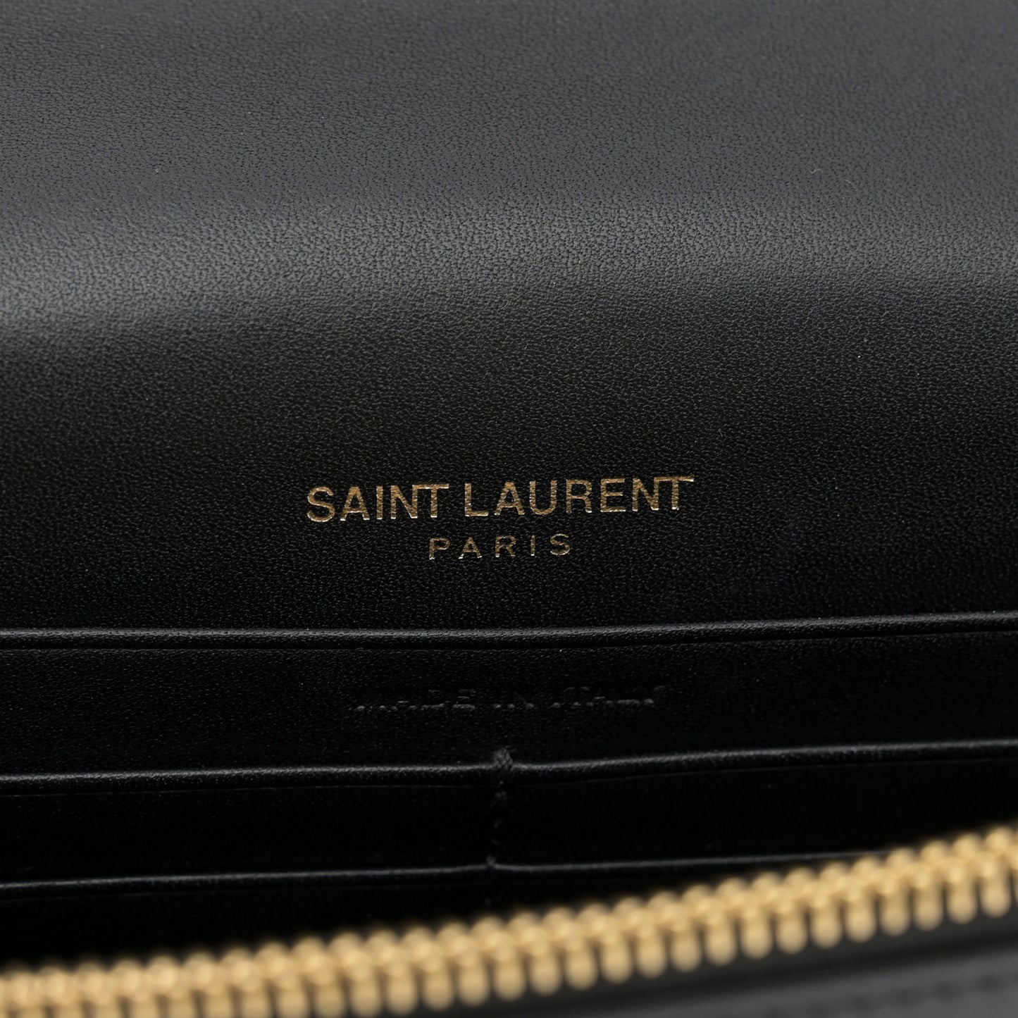 Smooth Calfskin Classic Monogram Kate Tassel Chain Wallet Black