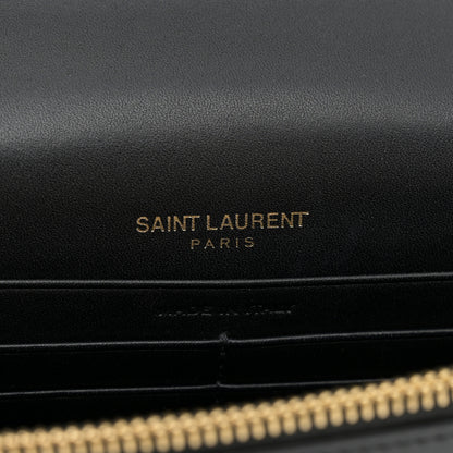 Saint Laurent Smooth Calfskin Classic Monogram Kate Tassel Chain Wallet Black 6 of 10