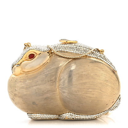 Judith Leiber Crystal Rabbit Minaudiere Case Gold Gold 2 of 14