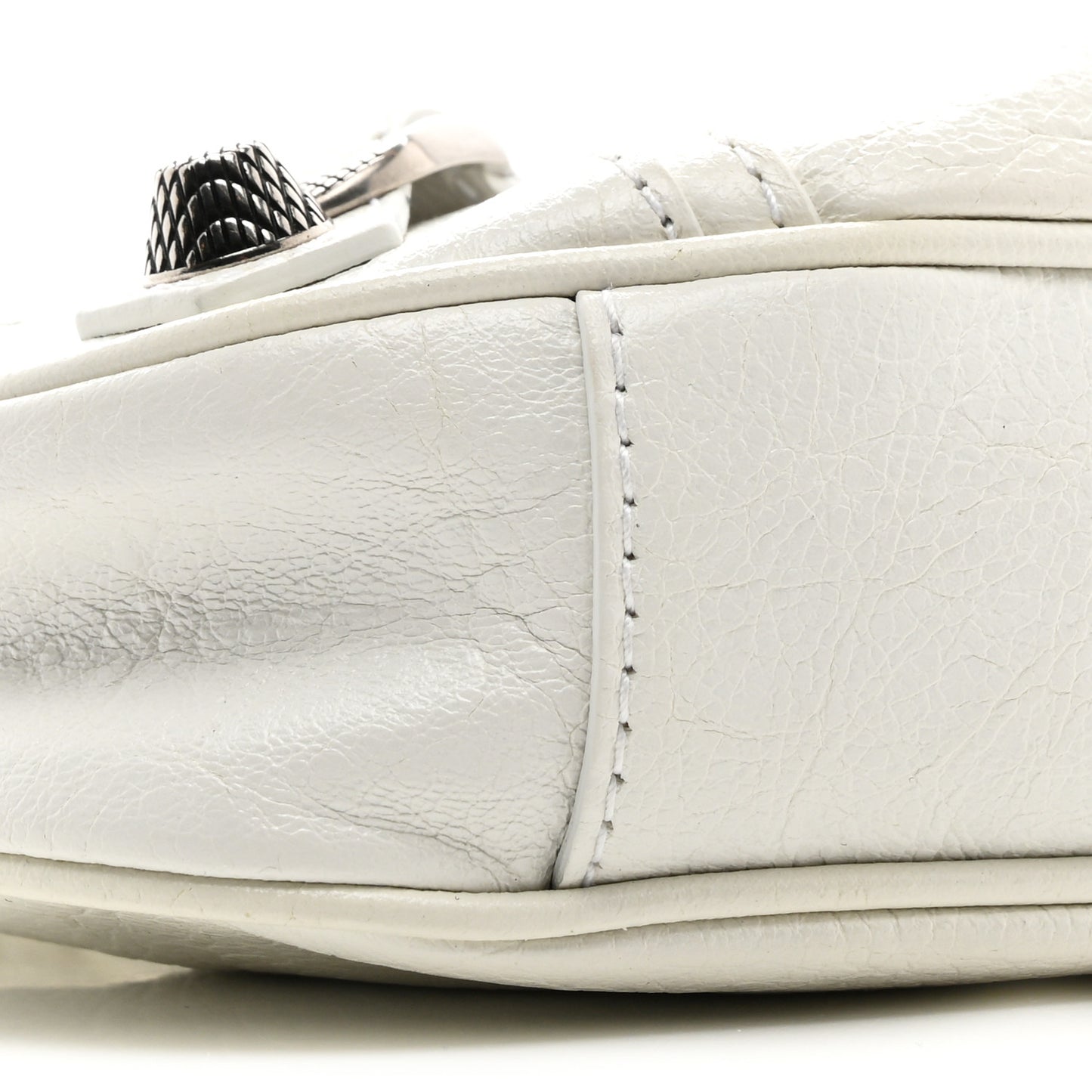 Agneau Arena Le Cagole Mini Purse With Chain Optic White