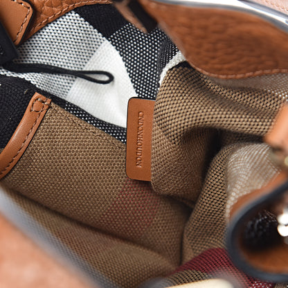 Burberry Grainy Calfskin House Check Small Maidstone Saddle Brown 9 of 12