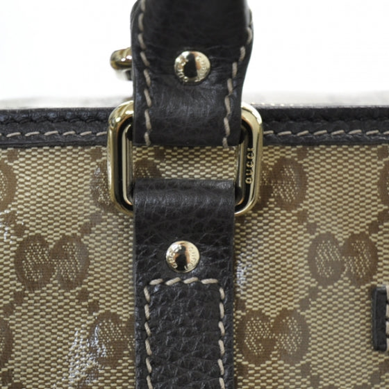 Gucci Crystal Monogram Dollar Calfskin Medium Joy Boston Beige Ebony Testa di Moro 8 of 12