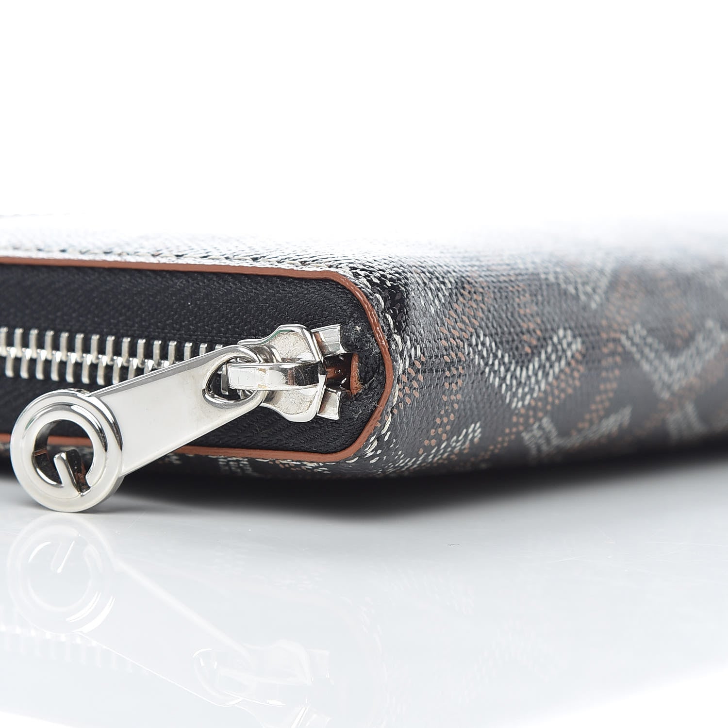Goyard Goyardine Matignon Zip Around GM Wallet Black Gold 5 of 12