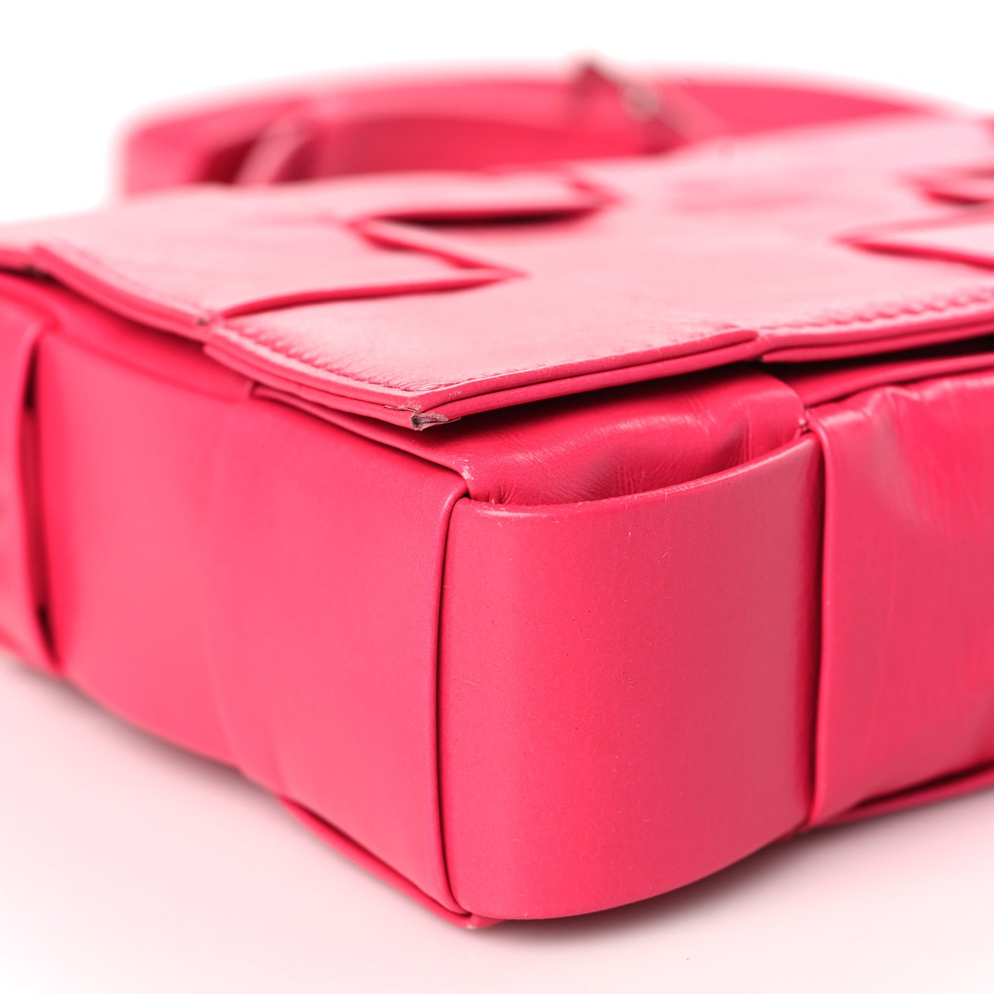 Paper Calfskin Maxi Intreccio Cassette Crossbody Bag Lollipop