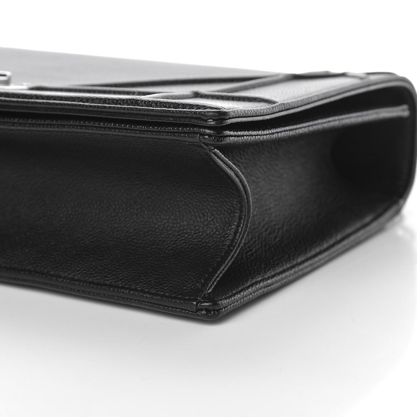 Grained Calfskin Large Diorama Flap Bag Black