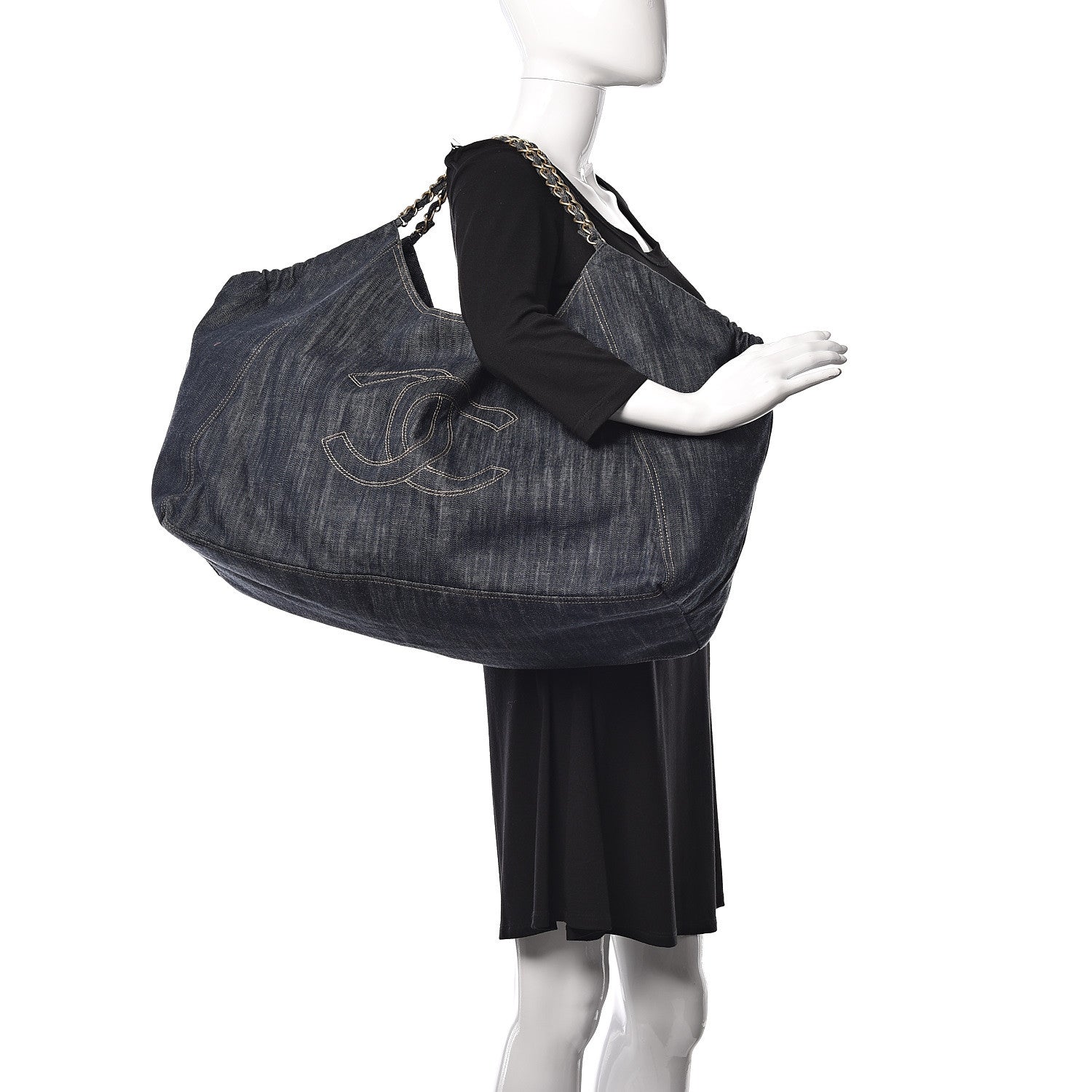 Chanel Denim XXL Coco Cabas Tote Blue 2 of 12