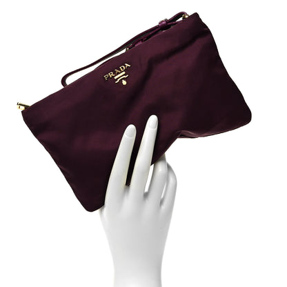 Prada Nylon Saffiano Pouch Wristlet Granato 2 of 9