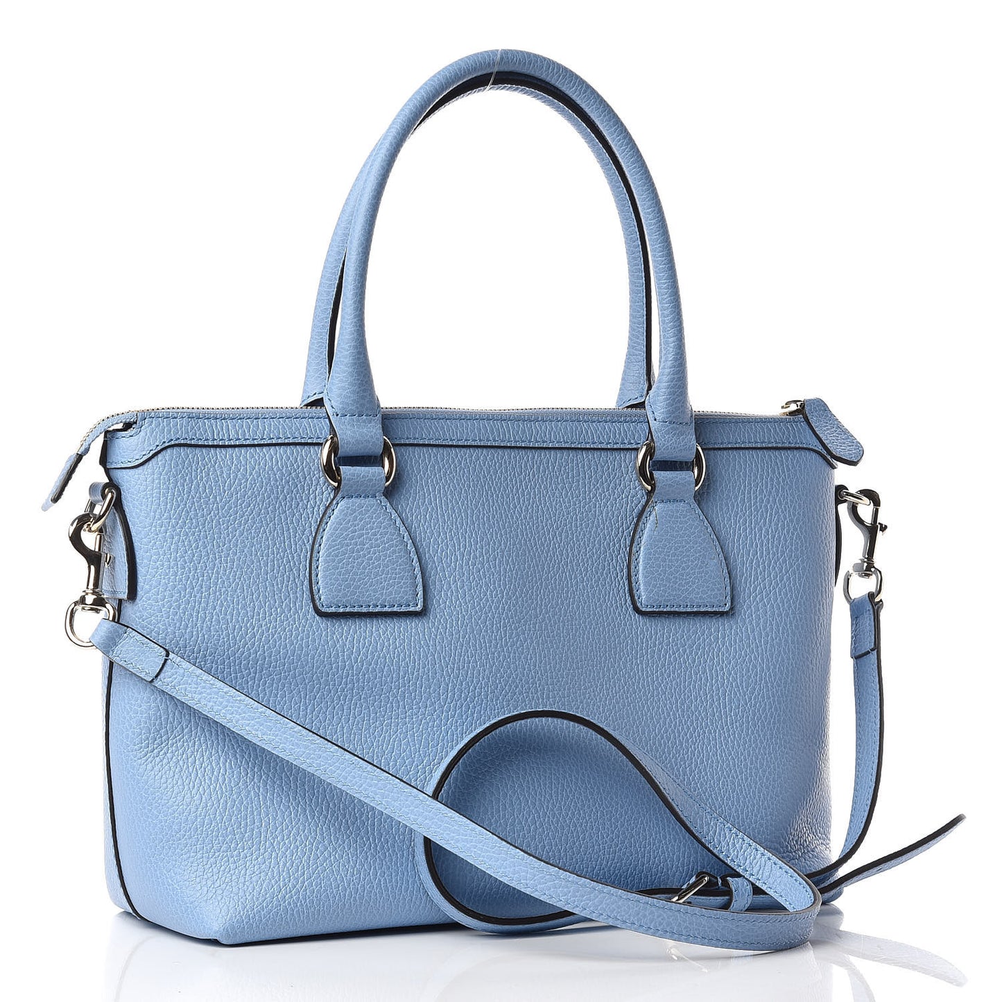 Dollar Calfskin GG Charm Satchel Mineral Blue