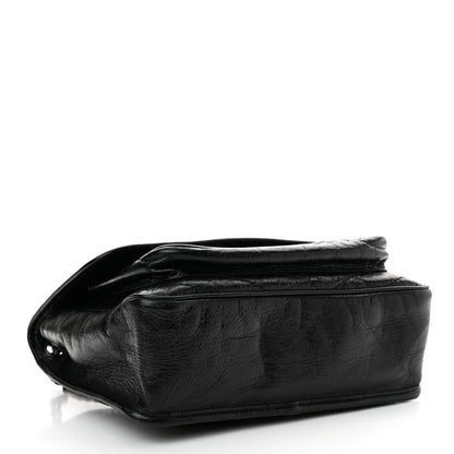 Saint Laurent Crinkled Calfskin Matelasse Monogram Medium Niki Chain Satchel Black 4 of 11