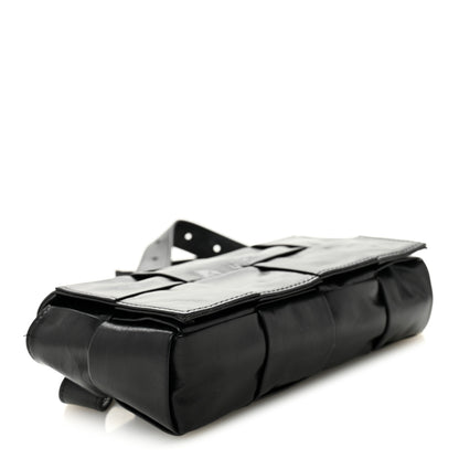 Bottega Veneta Paper Calfskin Intreccio Cassette Belt Bag Black 4 of 11
