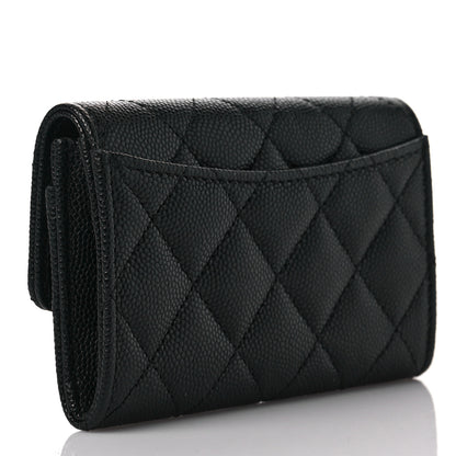 Chanel Caviar Quilted Enamel Coco Casino Flap Card Holder Wallet Black 3 of 8