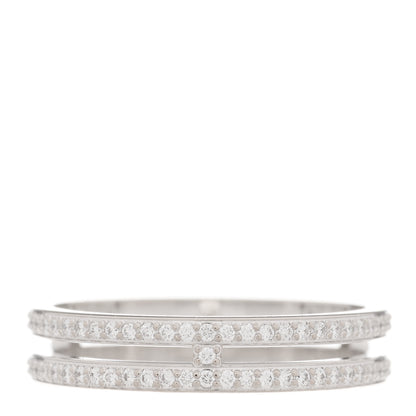 Hermes 18K White Gold Diamond Ariane Wedding Band Ring 49 5 3 of 5