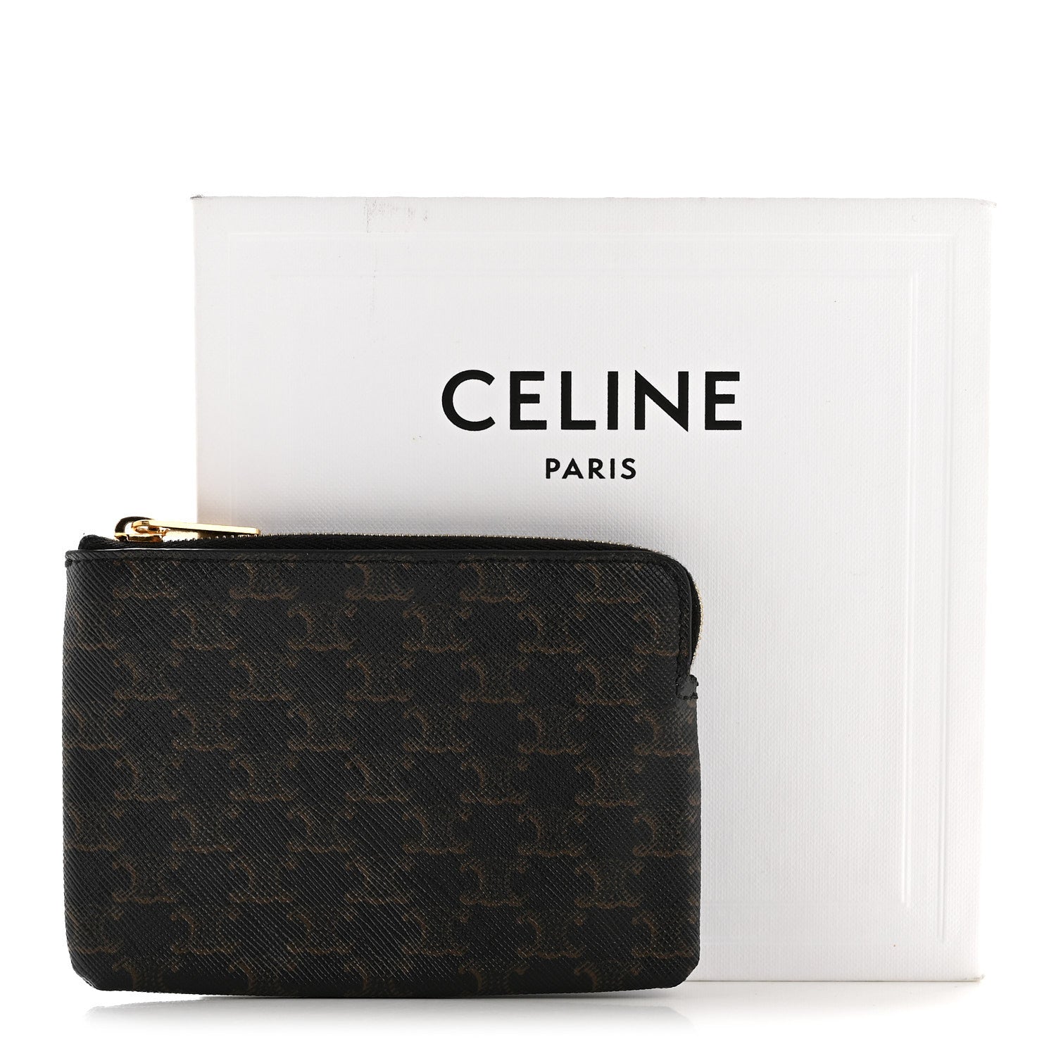 CELINE コンフォータケース 150×210cm Celine Triomphe Canvas Coin and Card Pouch With Hook Black 1875852