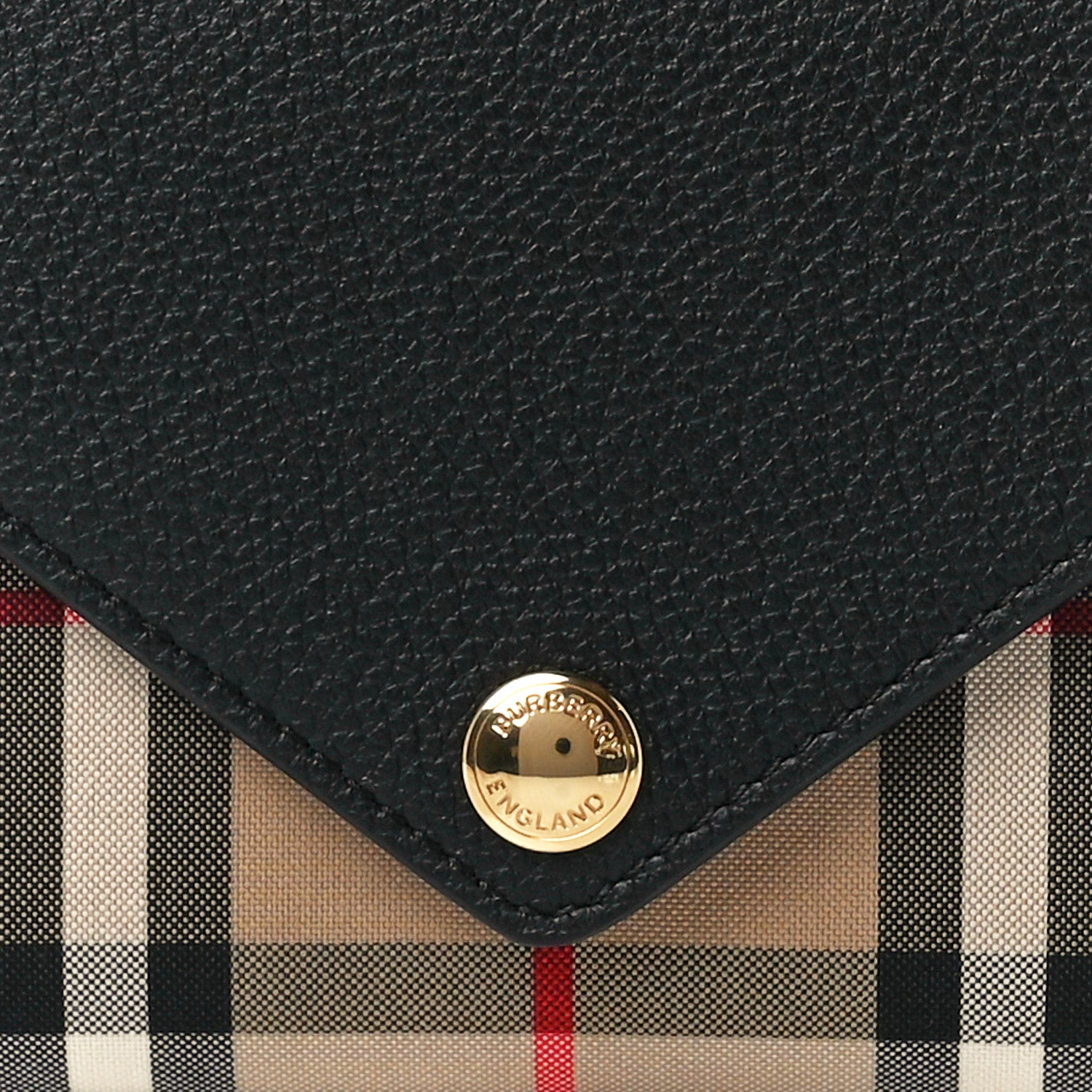 Burberry Grainy Calfskin Vintage Check Wallet With Detachable Strap Black 7 of 10